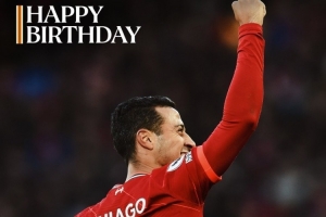 利物浦祝蒂亚戈34岁生日快乐，效力期间出战98场3球6助